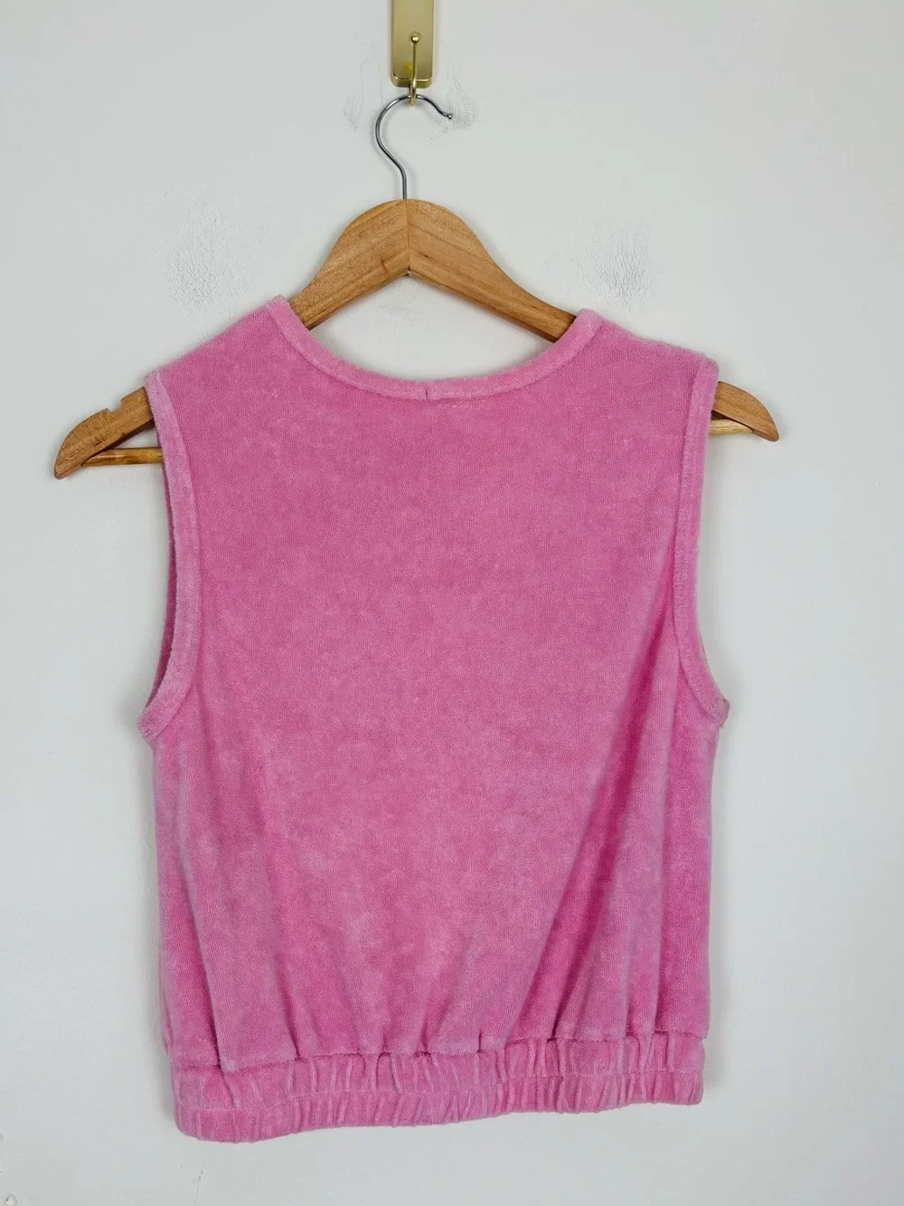 MONROW Pink Terry Cloth Matching Lounge Set Tank & Shorts. Small